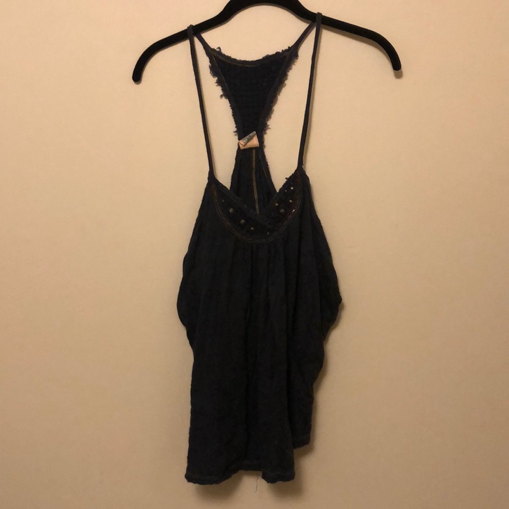 Open back dark navy free people top